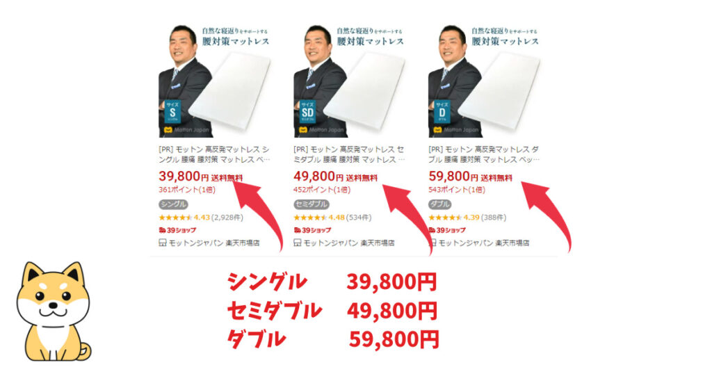 モットンの最安値は楽天？価格調査結果